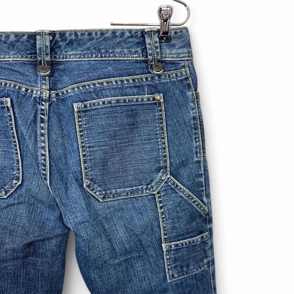 Gap Low Rise Cargo Flare Jeans Bootcut Dark Wash - Picture 6 of 6